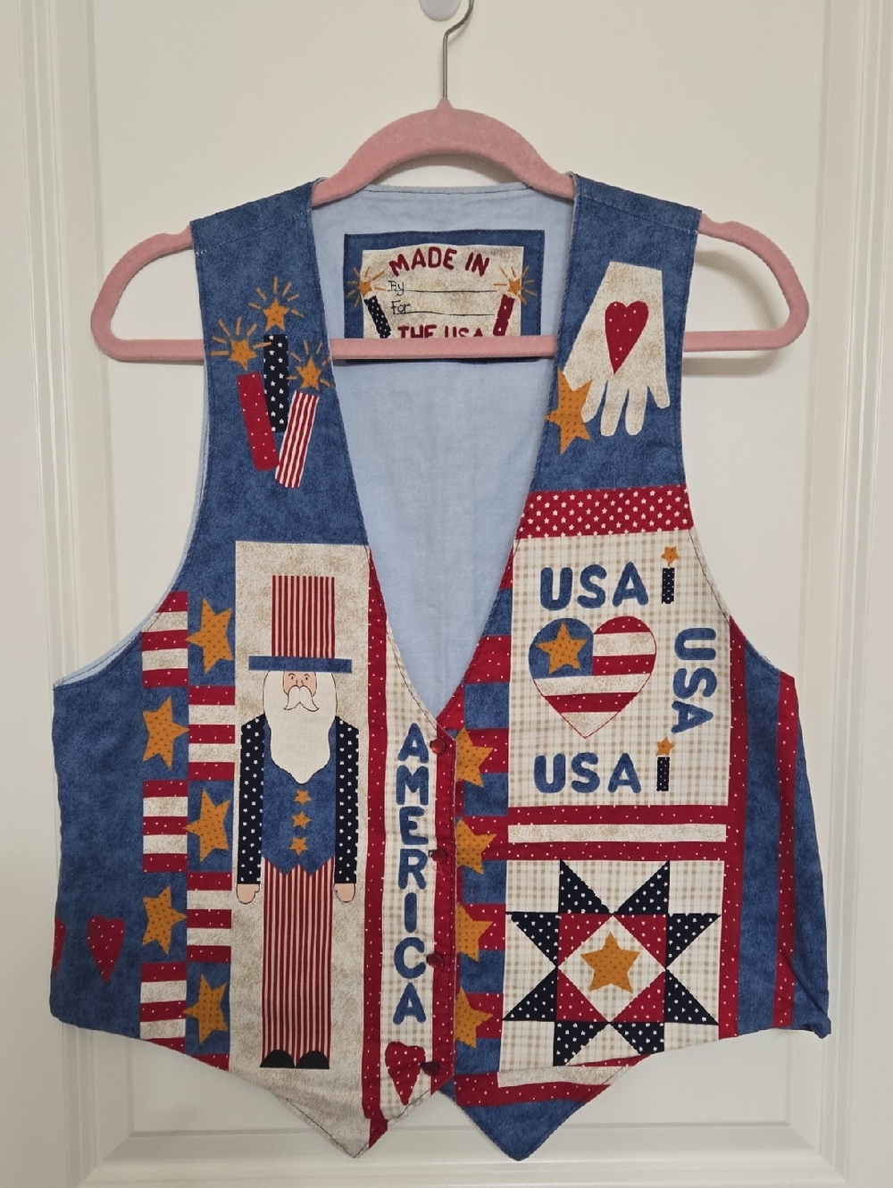 Patriotic USA  Vest - Blue Red White